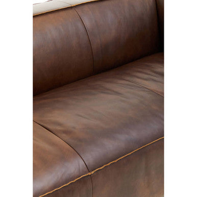 3 Seater Antique Brown Leather Sofa, King - Image 7