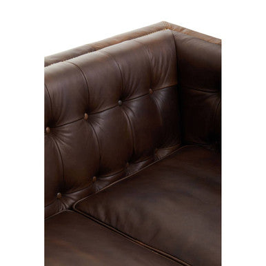 3 Seater Modern Chesterfield Dark Brown Leather Sofa, King - Image 9