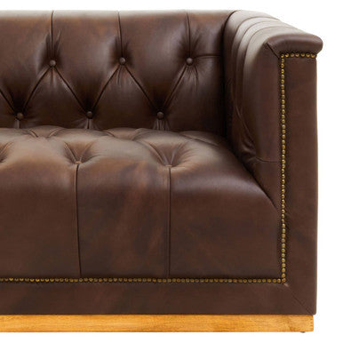 3 Seater Modern Chesterfield Dark Brown Leather Sofa, King - Image 8