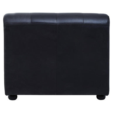 Armless Antique Black Leather Modular Sofa Chair, King