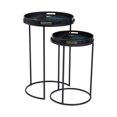 Celina Set Of 2 Nesting Tables with Agate Effect