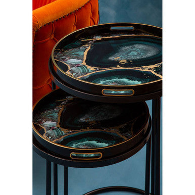 Celina Set Of 2 Nesting Tables with Agate Effect - Image 6