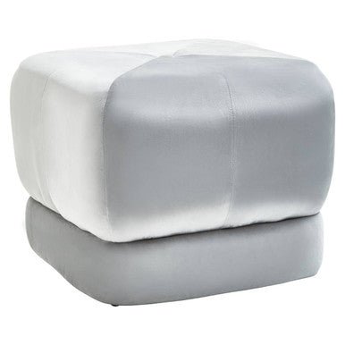 Kaia Grey Velvet Square Stool