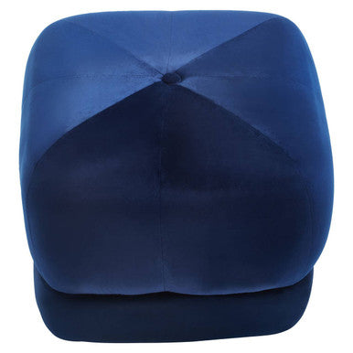 Kaia Midnight Blue Velvet Square Stool