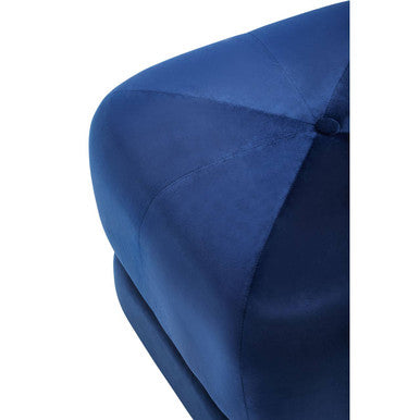 Kaia Midnight Blue Velvet Square Stool