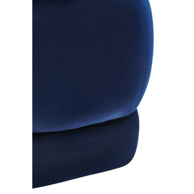 Kaia Midnight Blue Velvet Square Stool
