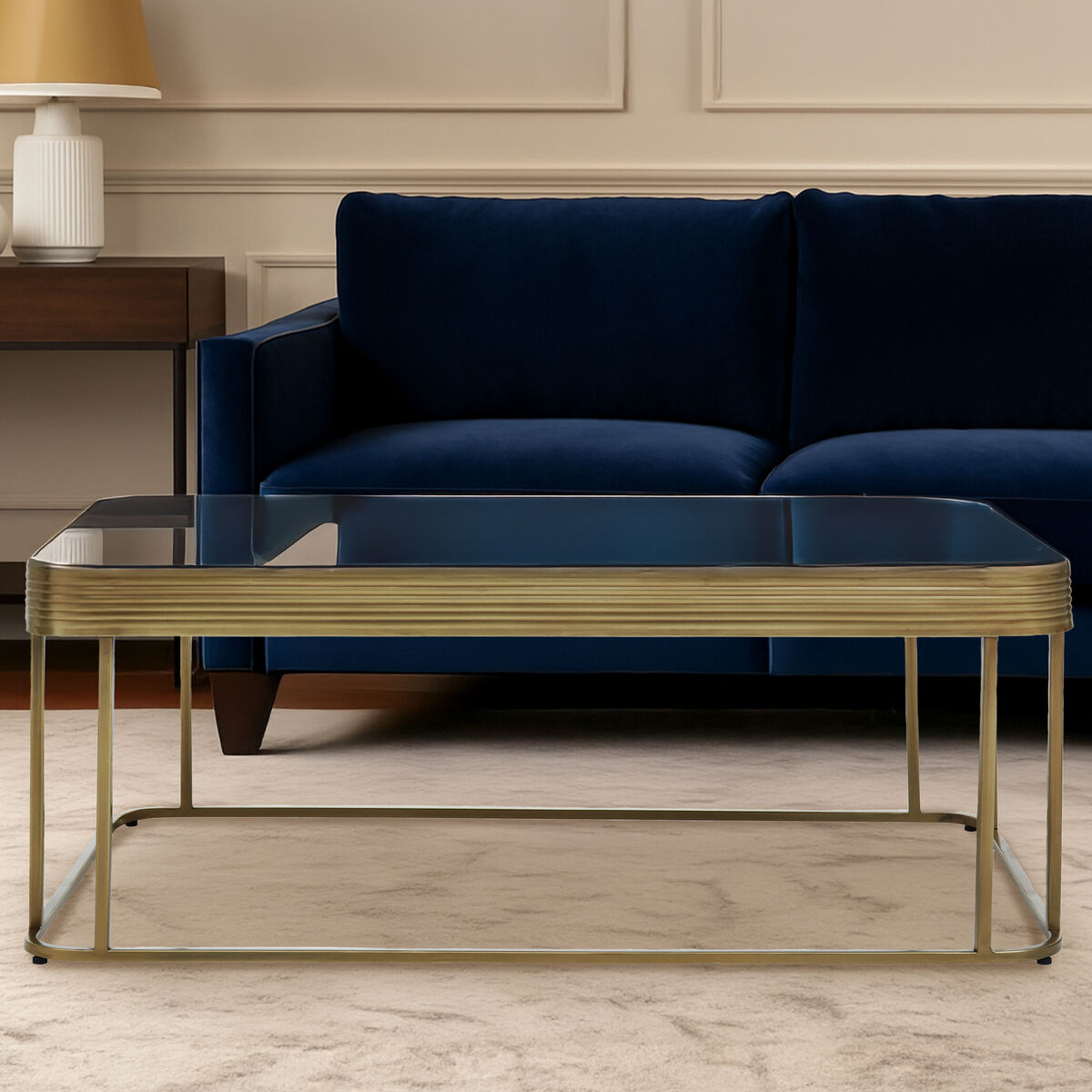 Ella Gold Coffee Table with Mirror Top - Image 1