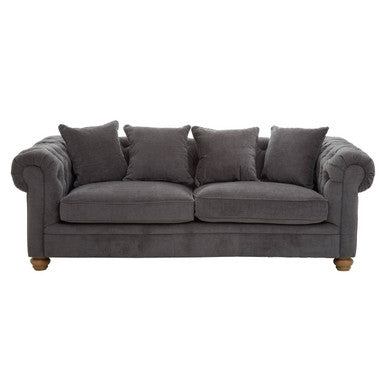 3 Seater Grey Fabric Sofa, Spencer - Image 2