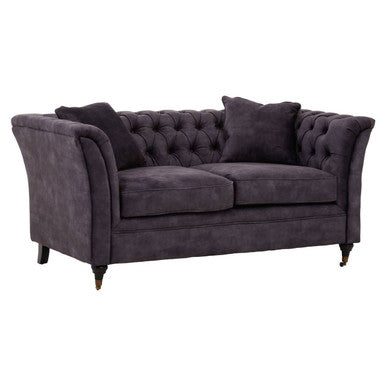 2 Seater Grey Velvet Sofa, Sabrina - Image 3