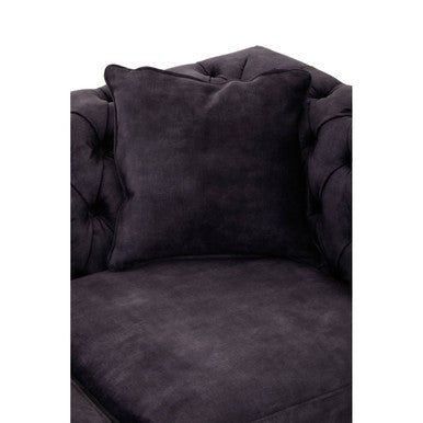 2 Seater Grey Velvet Sofa, Sabrina