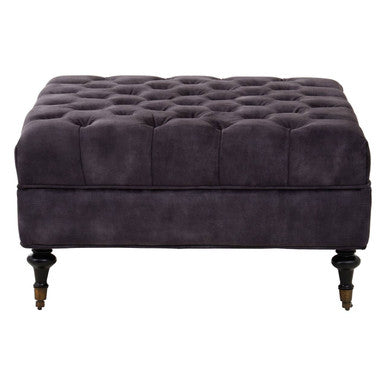 Grey Velvet Ottoman, Sabrina - Image 2