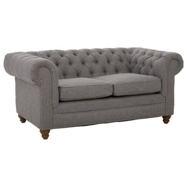 2 Seater Grey Linen Sofa, Stella - Image 3