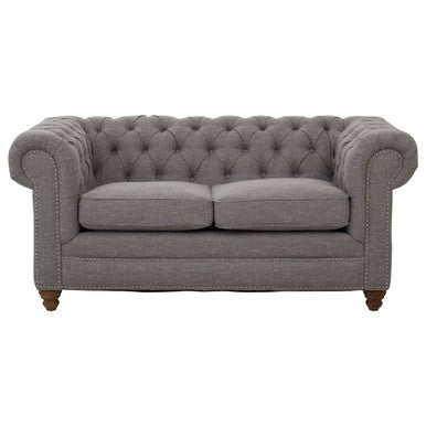 2 Seater Grey Linen Sofa, Stella - Image 2