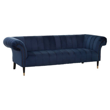 3 Seater Midnight Velvet Sofa, Siena - Image 3