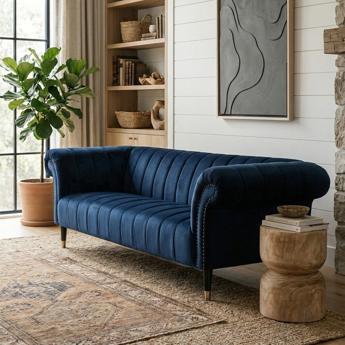 3 Seater Midnight Velvet Sofa, Siena - Image 8