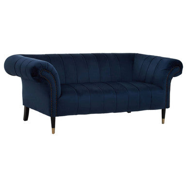 Siena Two Seat Midnight Blue Velvet Sofa