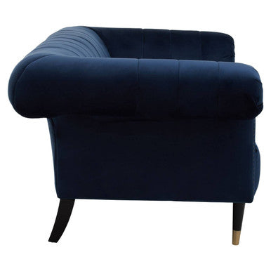 2 Seater Midnight Blue Velvet Sofa, Siena - Image 4