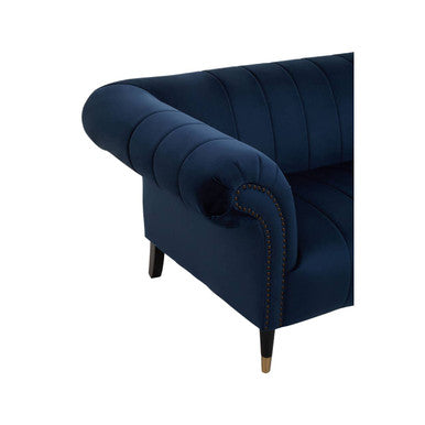 2 Seater Midnight Blue Velvet Sofa, Siena - Image 7