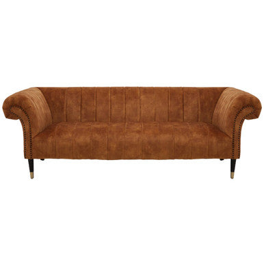 3 Seater Gold Velvet Sofa, Siena - Image 2