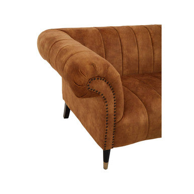 3 Seater Gold Velvet Sofa, Siena - Image 8