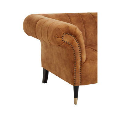 2 Seater Gold Velvet Sofa, Siena - Image 8