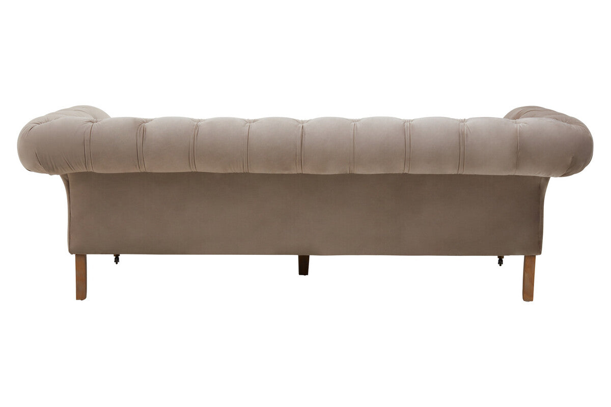 Suri Three Seat Natural Velvet Sofa - Image 4
