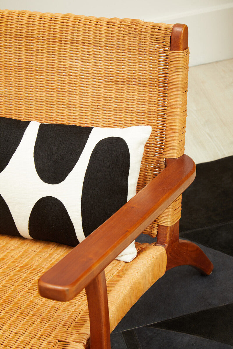 Java Brown Finish Natural Rattan Woven Chair
