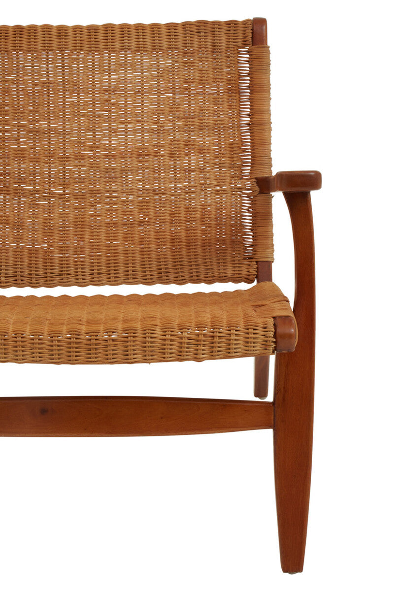 Java Brown Finish Natural Rattan Woven Chair