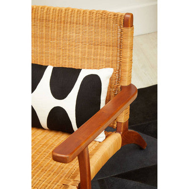 Java Brown Finish Natural Rattan Woven Chair
