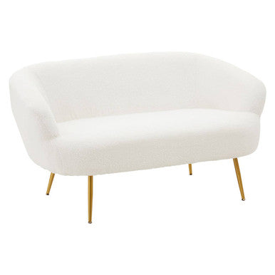 Yazmin Two Seat Sofa With Gold Finish Legs