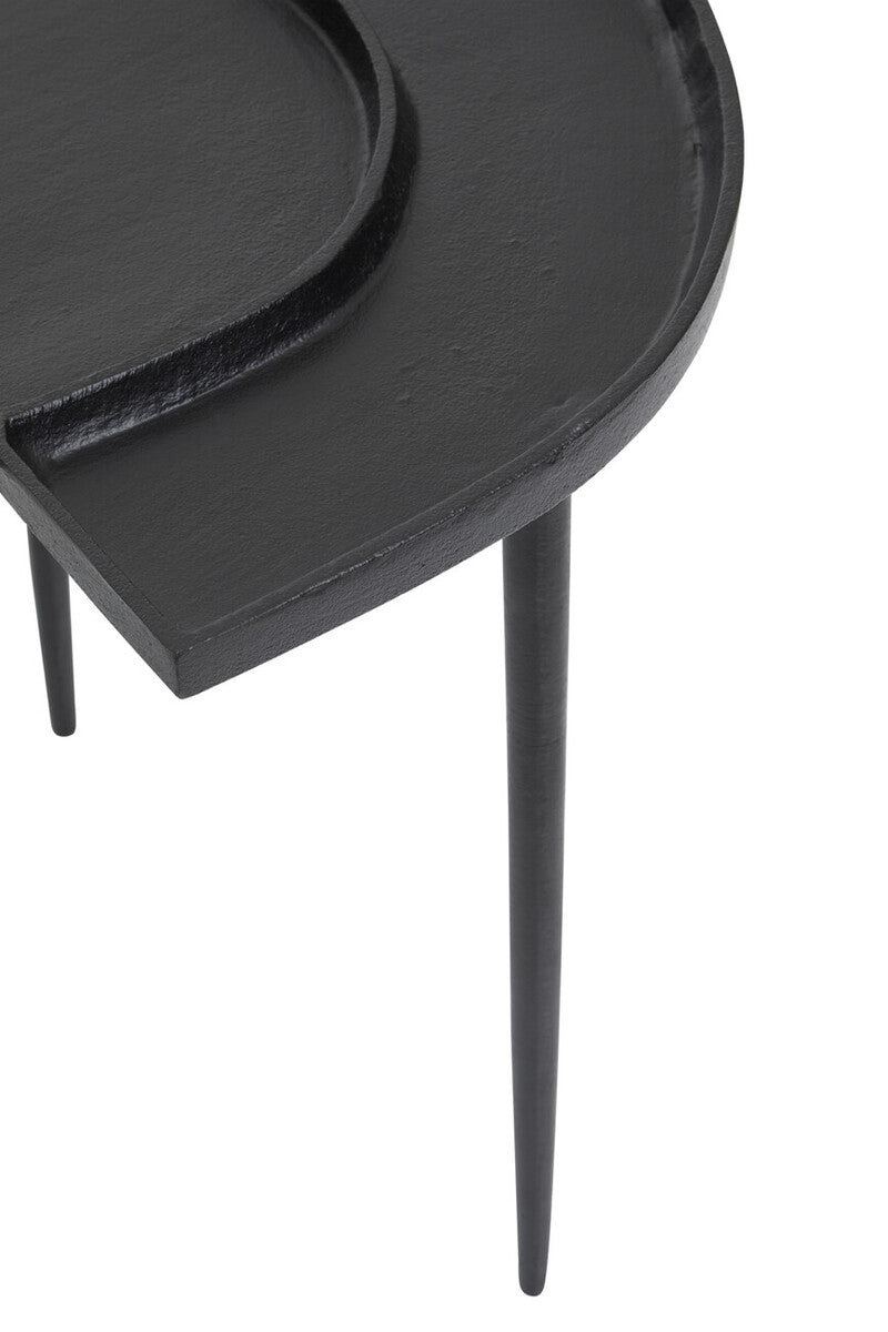 Simbolo Black Nickle Top Side Table