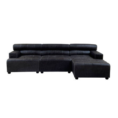King Right Arm Leather Modular Chaise