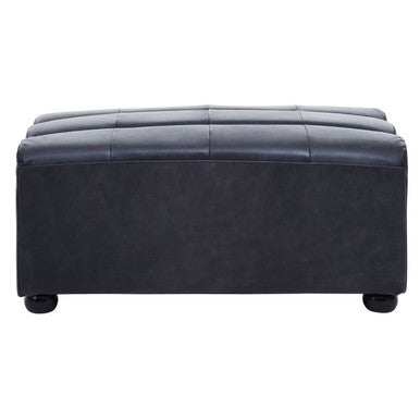 Antique Black Leather Modular Ottoman, King