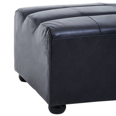 Antique Black Leather Modular Ottoman, King