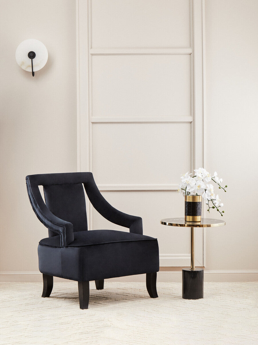 Faye Black Velvet Chair