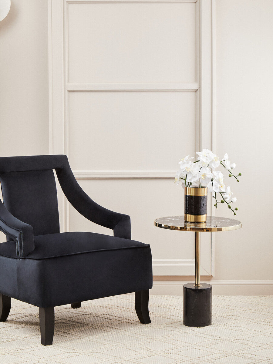 Faye Black Velvet Chair