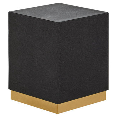 Cardoba Square Black Shagreen Effect Side Table and Stool - Image 4