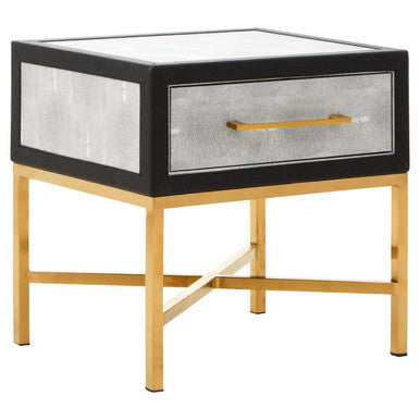 Cadiz 1 Drawer Shagreen Side Table - Image 4