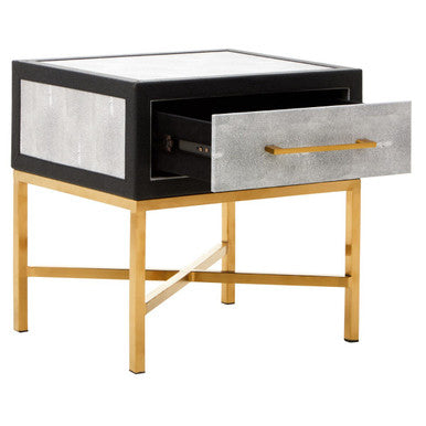 Cadiz 1 Drawer Shagreen Side Table - Image 5