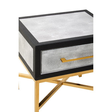 Cadiz 1 Drawer Shagreen Side Table - Image 12