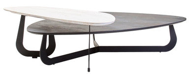 Imperia 2 Tier Large Asymmetrical Ceramic Coffee Table