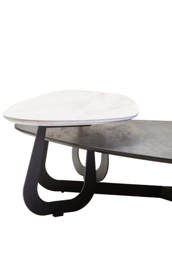 Imperia 2 Tier Large Asymmetrical Ceramic Coffee Table