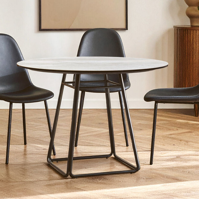 Imperia Ceramic Marble Effect Round Dining Table - Image 1