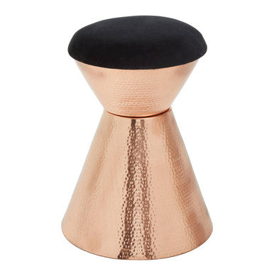 Copper and black stool on a white background