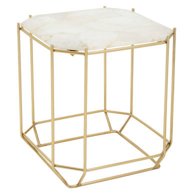Jaipur White Quartz Side Table