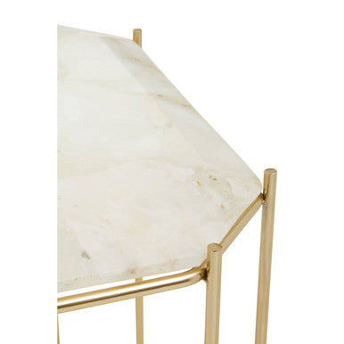 Jaipur White Quartz Side Table