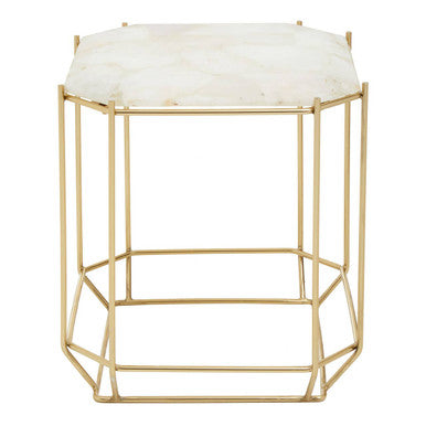 Jaipur White Quartz Side Table