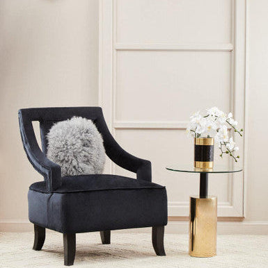 Oria Clear Glass Top and Gold Base Side Table - Image 3
