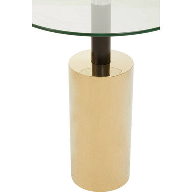 Oria Clear Glass Top and Gold Base Side Table - Image 9