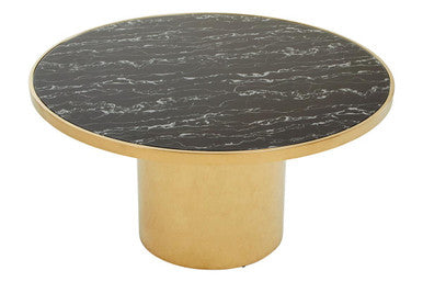Oria Black Marble Effect Gold Base Coffee Table - Image 5